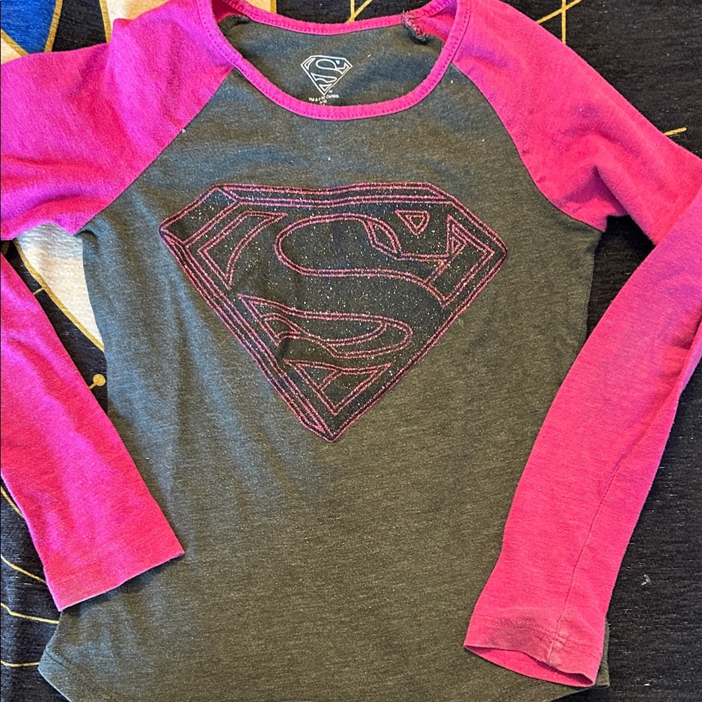 Supergirl DC comics long sleeve top for girls 7/8 EUC